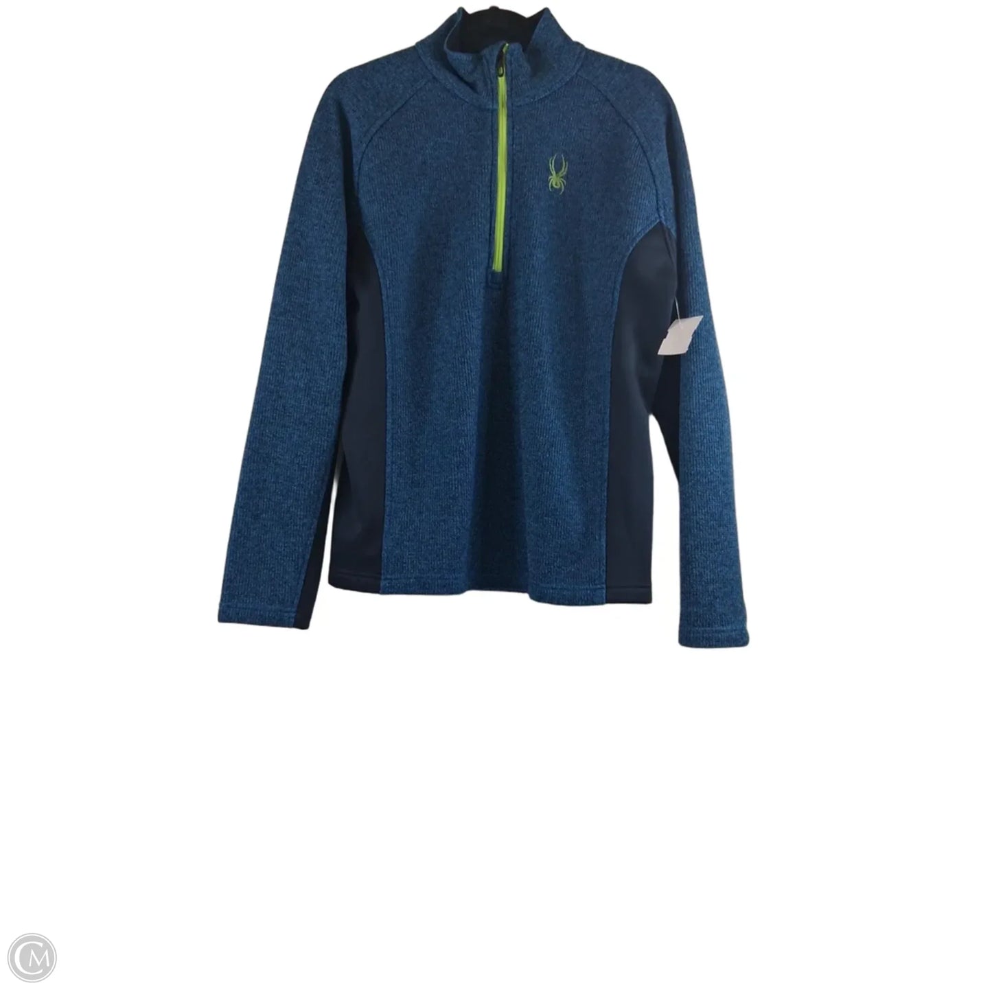 Athletic Top Long Sleeve Collar By Spyder In Blue, Size: M