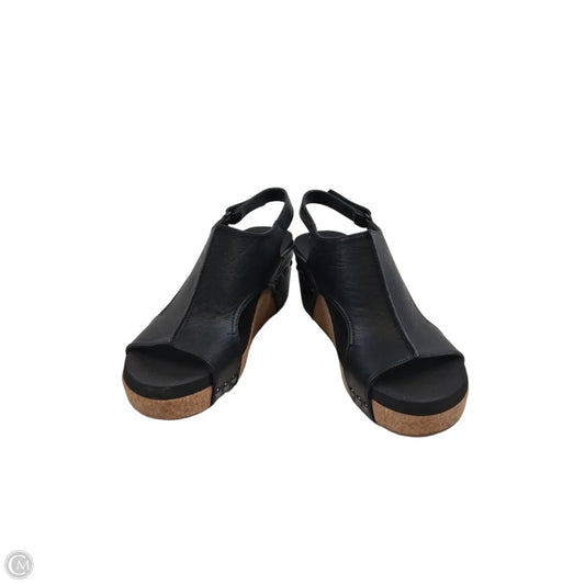Sandals Heels Wedge By Corkys In Black & Tan, Size: 9