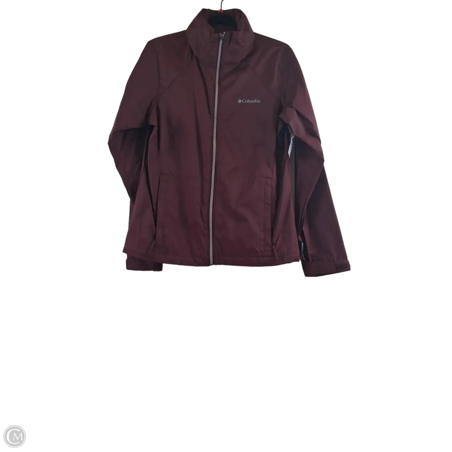 Jacket Windbreaker By Columbia In Maroon, Size: M