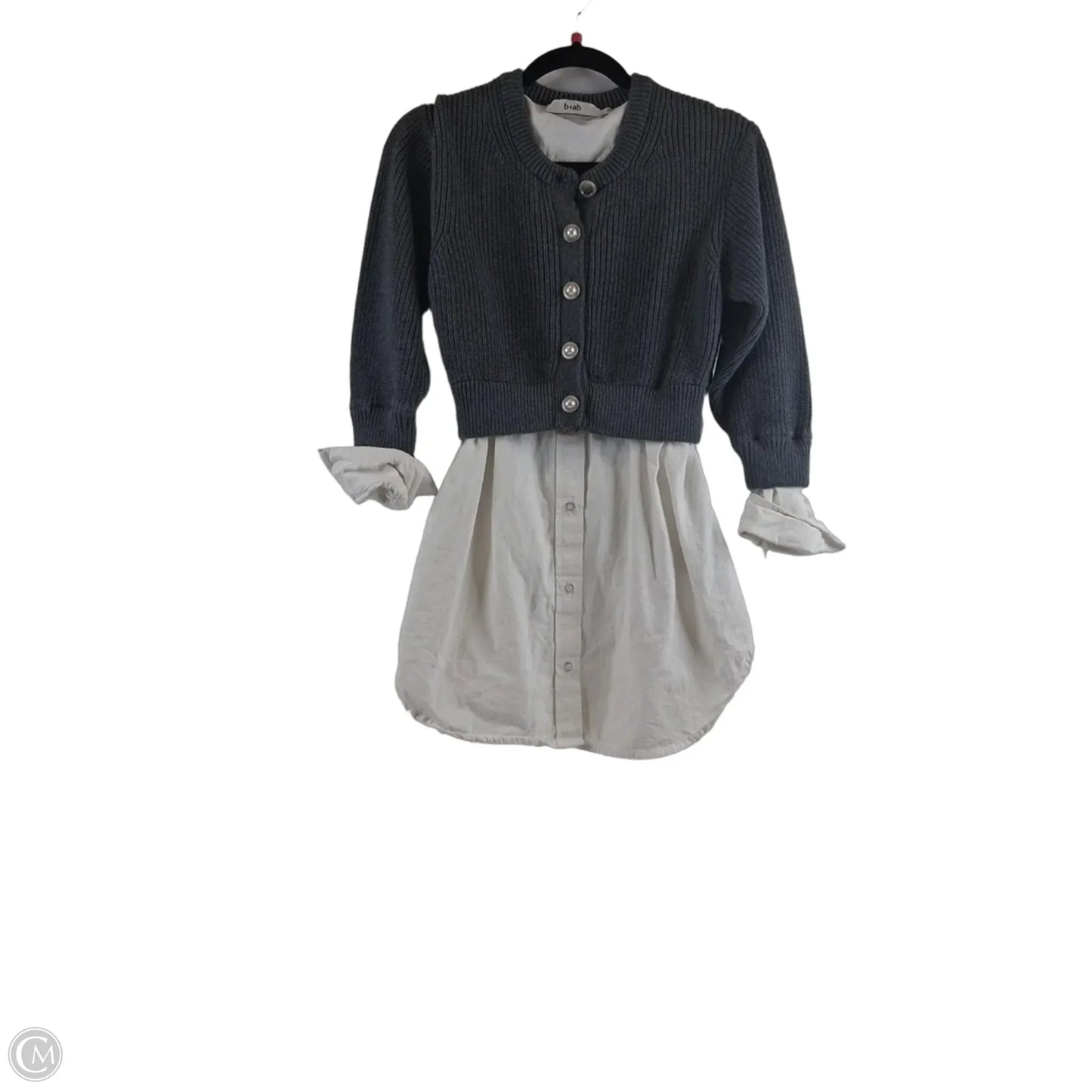 Sweater By Clothes Mentor In Grey & White, Size: Xs
