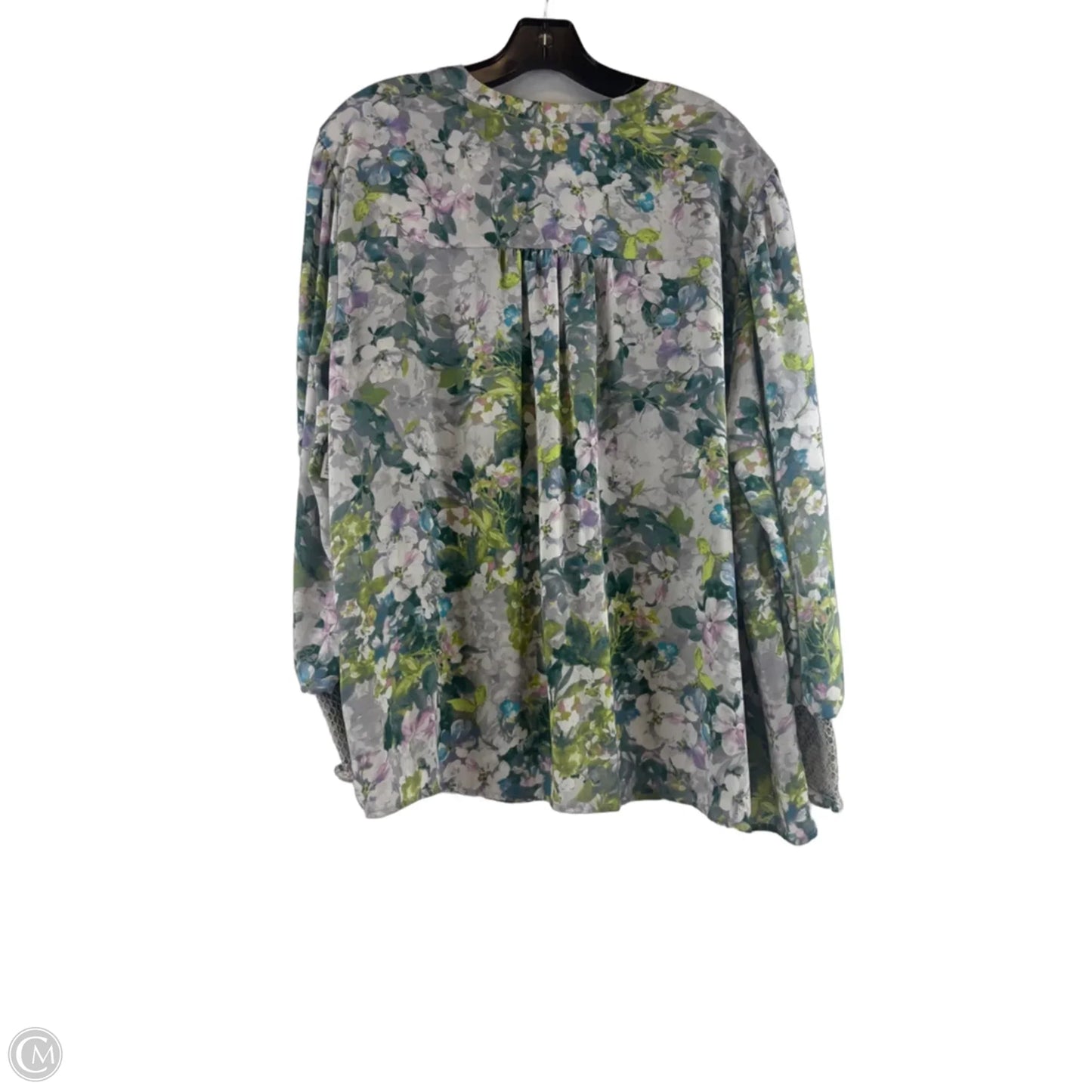 Top Long Sleeve By Jones New York In Floral Print, Size: 2x