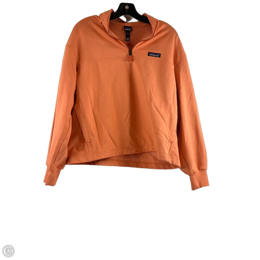 Athletic Top Long Sleeve Collar By Patagonia In Orange, Size: M