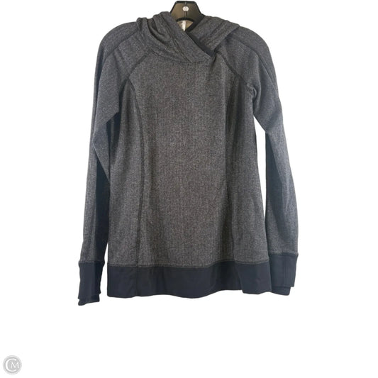 Athletic Top Long Sleeve Hoodie By Lululemon In Grey, Size: M