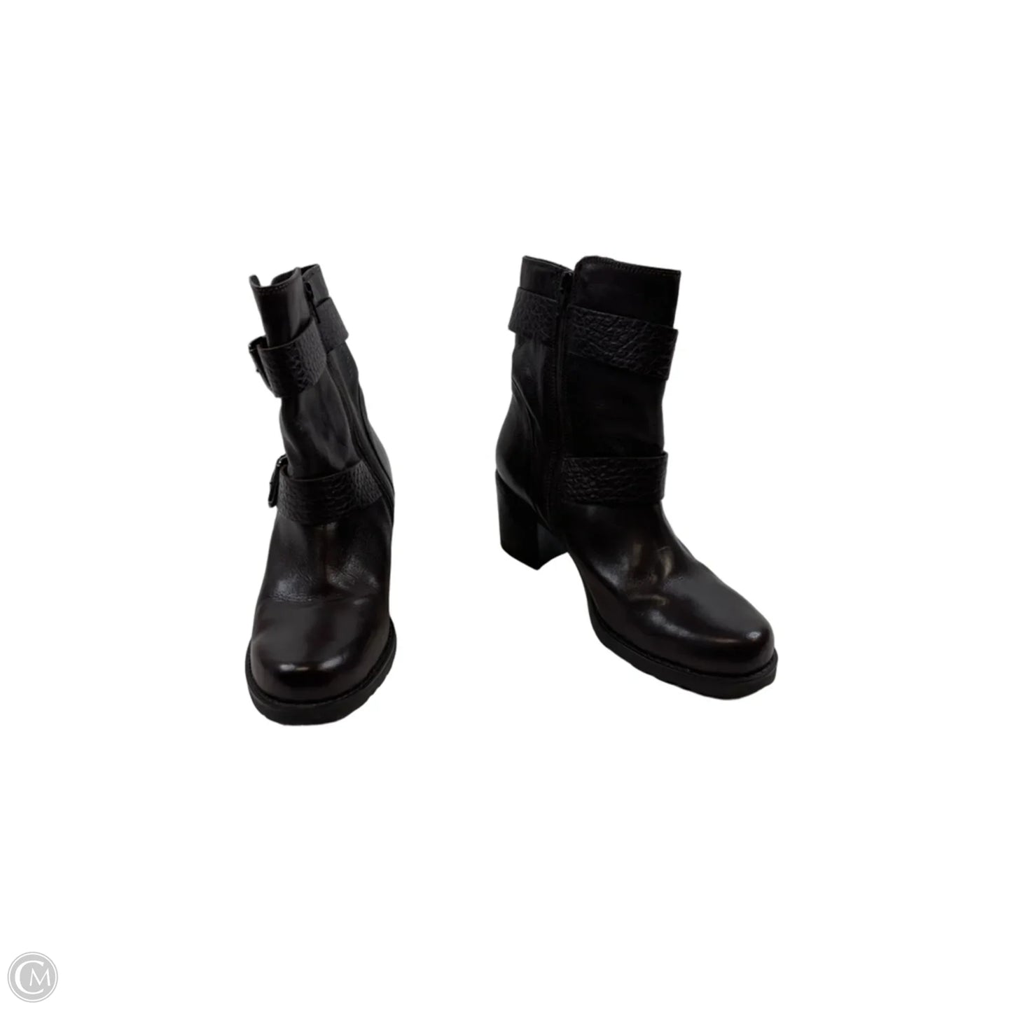 Boots Ankle Heels By Clarks In Brown, Size: 10