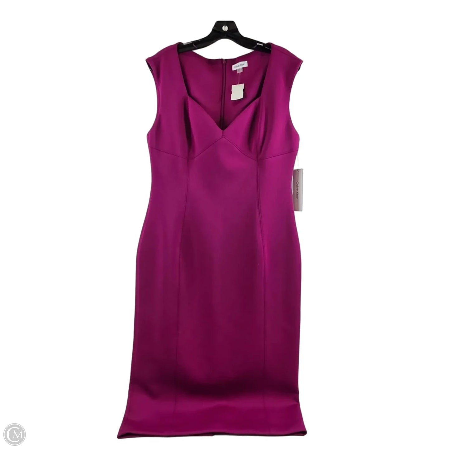 Dress Casual Midi By Calvin Klein In Pink, Size: L