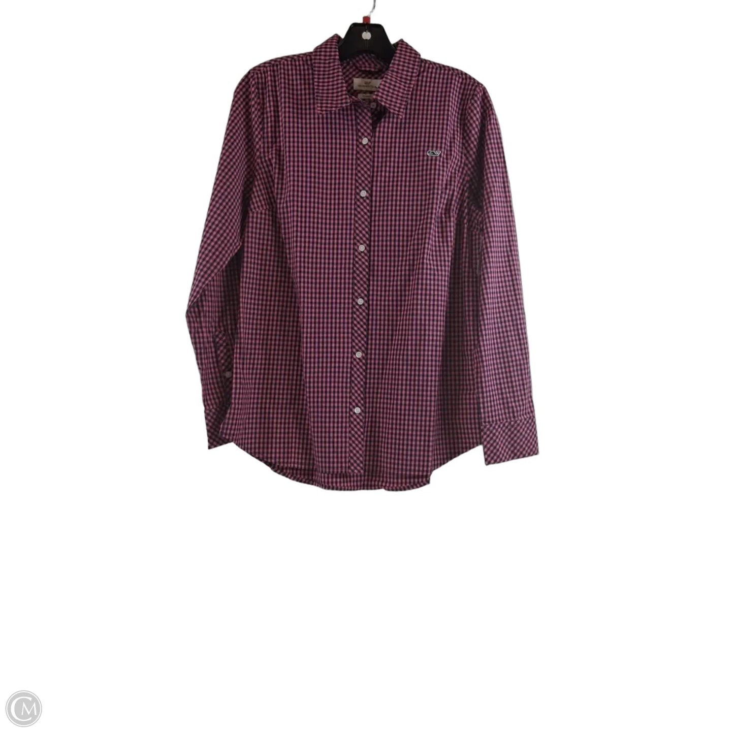 Top Long Sleeve By Vineyard Vines In Checkered Pattern, Size: S