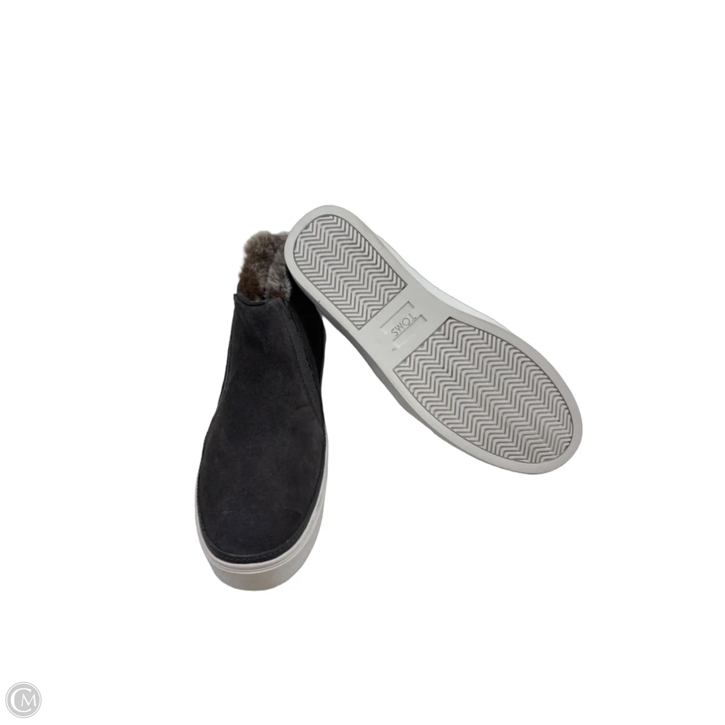 Shoes Flats By Toms In Grey & White, Size: 8