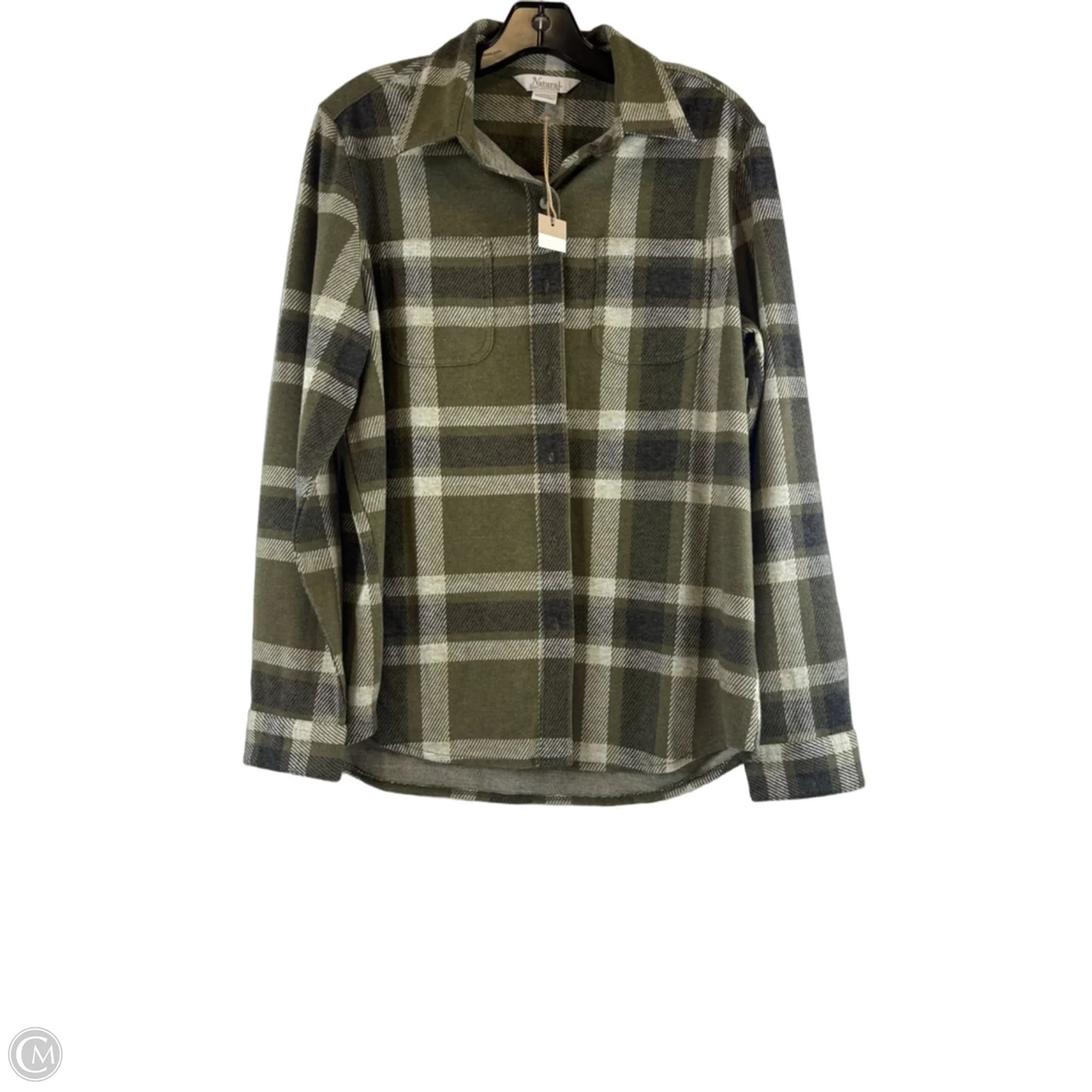 Jacket Shirt By Natural Reflections In Plaid Pattern, Size: 0