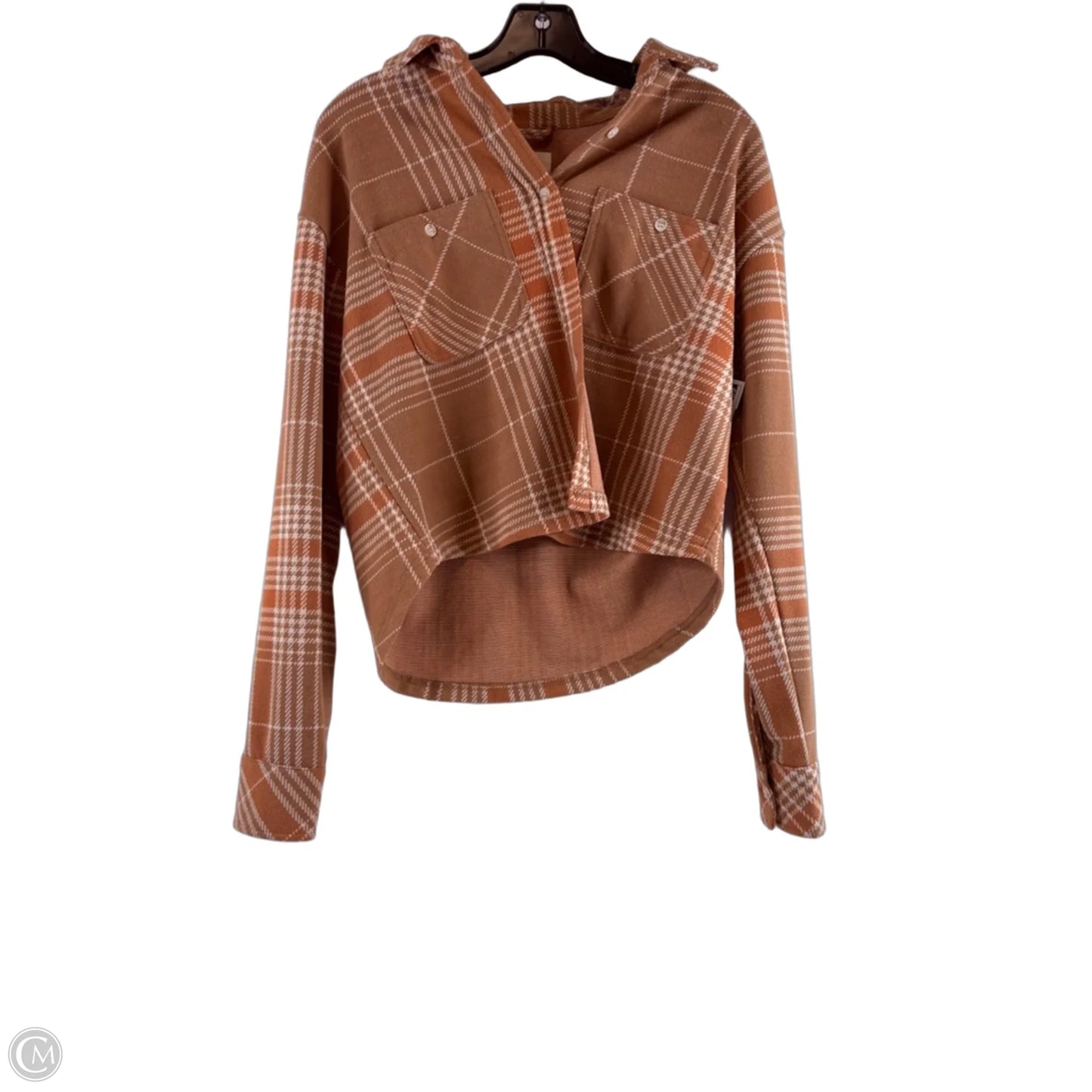 Top Long Sleeve By Thread And Supply In Brown & Orange, Size: S
