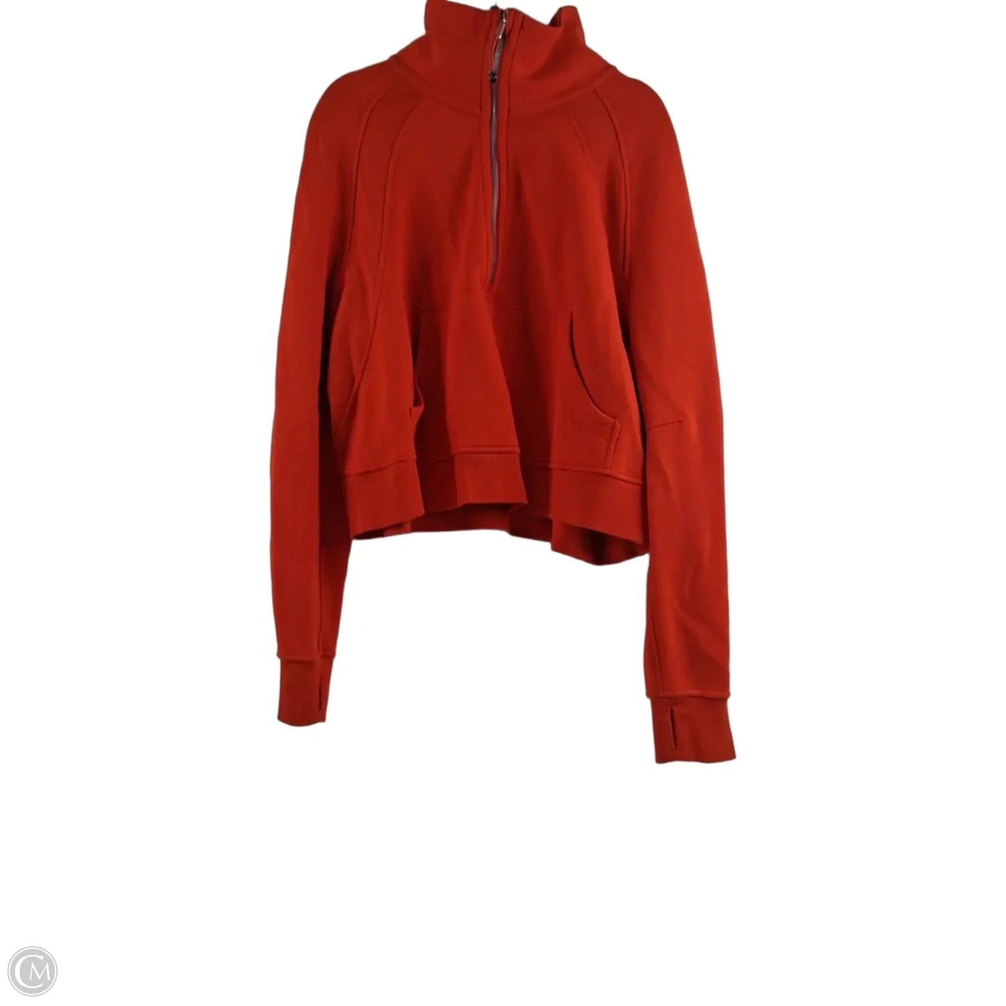 Athletic Sweatshirt Collar By Lululemon In Orange, Size: Xl