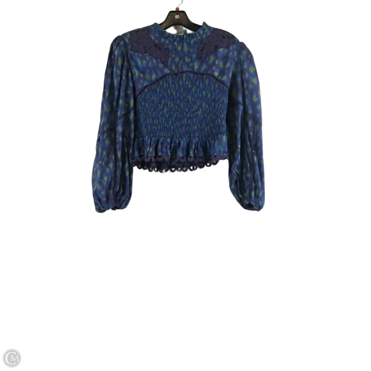 Top Long Sleeve Designer By Farm Rio In Blue & Purple, Size: M