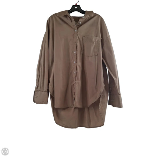 Top Long Sleeve By Maeve In Tan, Size: L