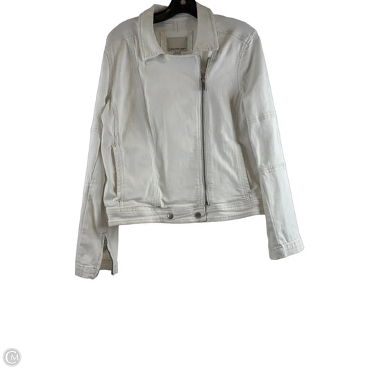 Jacket Denim By Calvin Klein In White Denim, Size: L