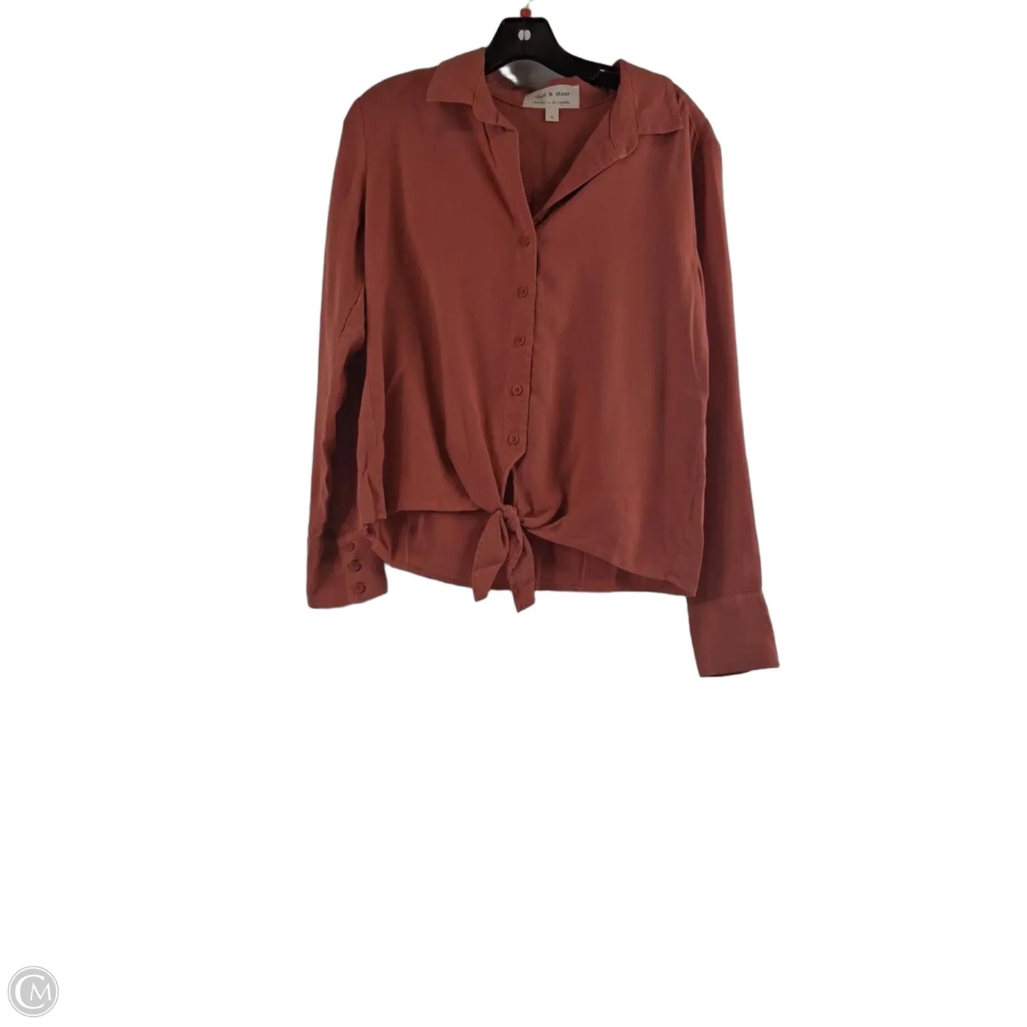 Top Long Sleeve Basic By Cloth & Stone In Orange, Size: S