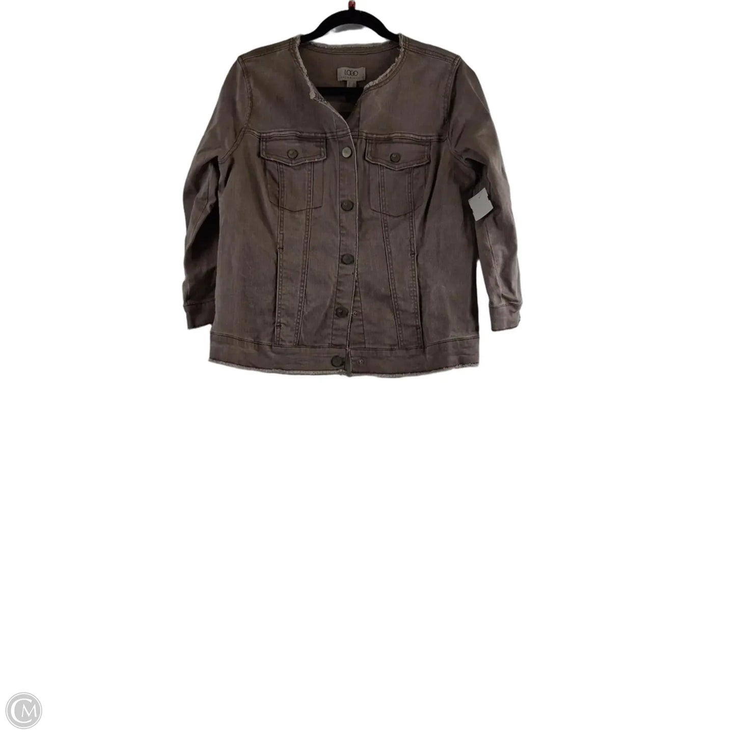 Jacket Denim By Logo In Brown Denim, Size: S
