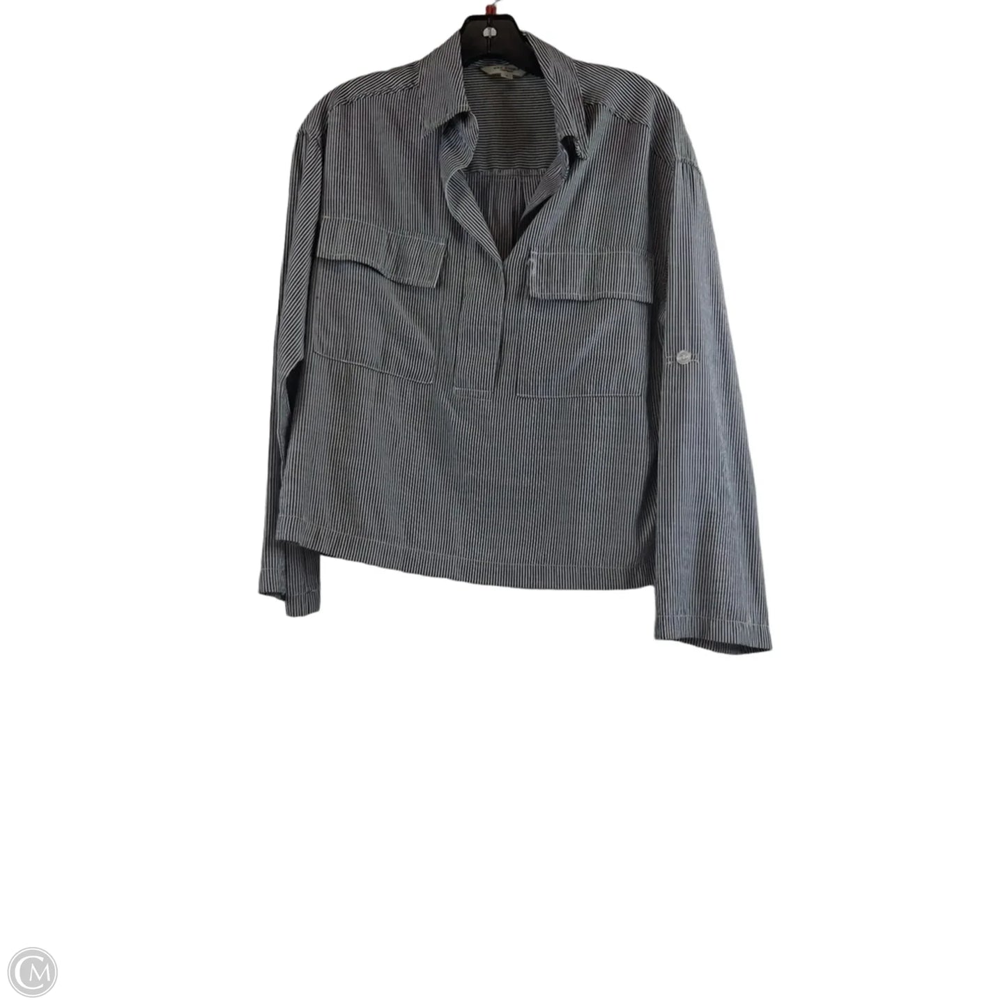Top Long Sleeve Basic By Max Studio In Striped Pattern, Size: S