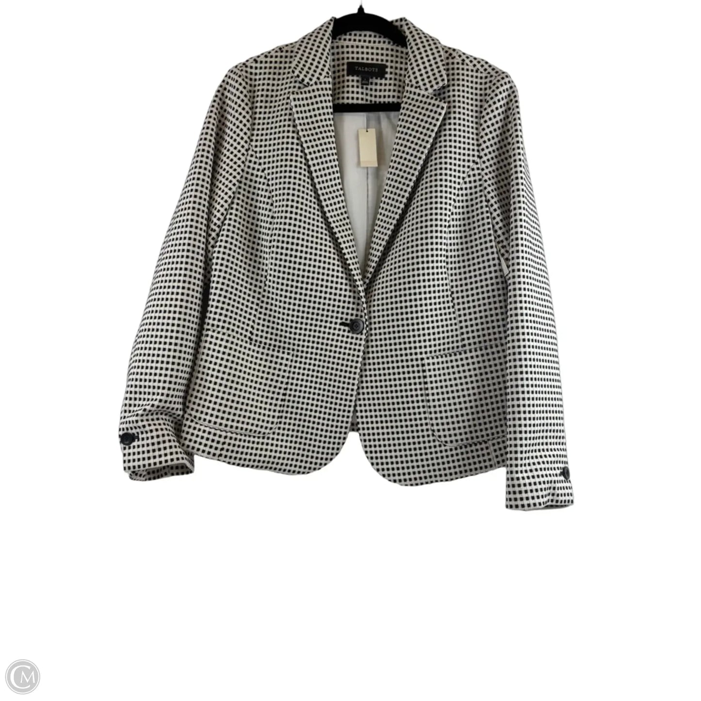 Blazer By Talbots In Black & Cream, Size: L