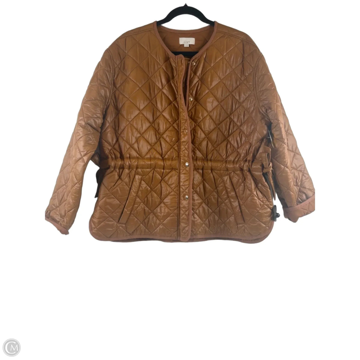 Jacket Puffer & Quilted By Loft In Tan, Size: M