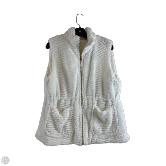 Vest Faux Fur & Sherpa By Kim Rogers In White, Size: Xlp