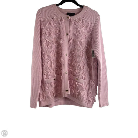 Sweater Cardigan By Susan Graver In Pink, Size: M