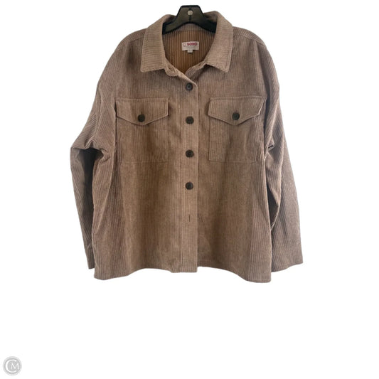 Jacket Shirt By Ci Sono In Brown, Size: Xl