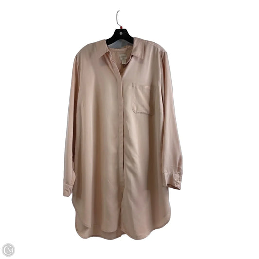 Tunic Long Sleeve By Chicos In Peach, Size: Xl