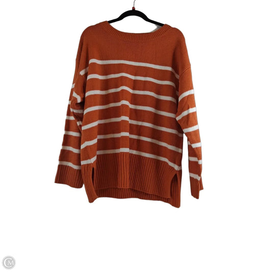 Sweater By Haptics In Orange & White, Size: L