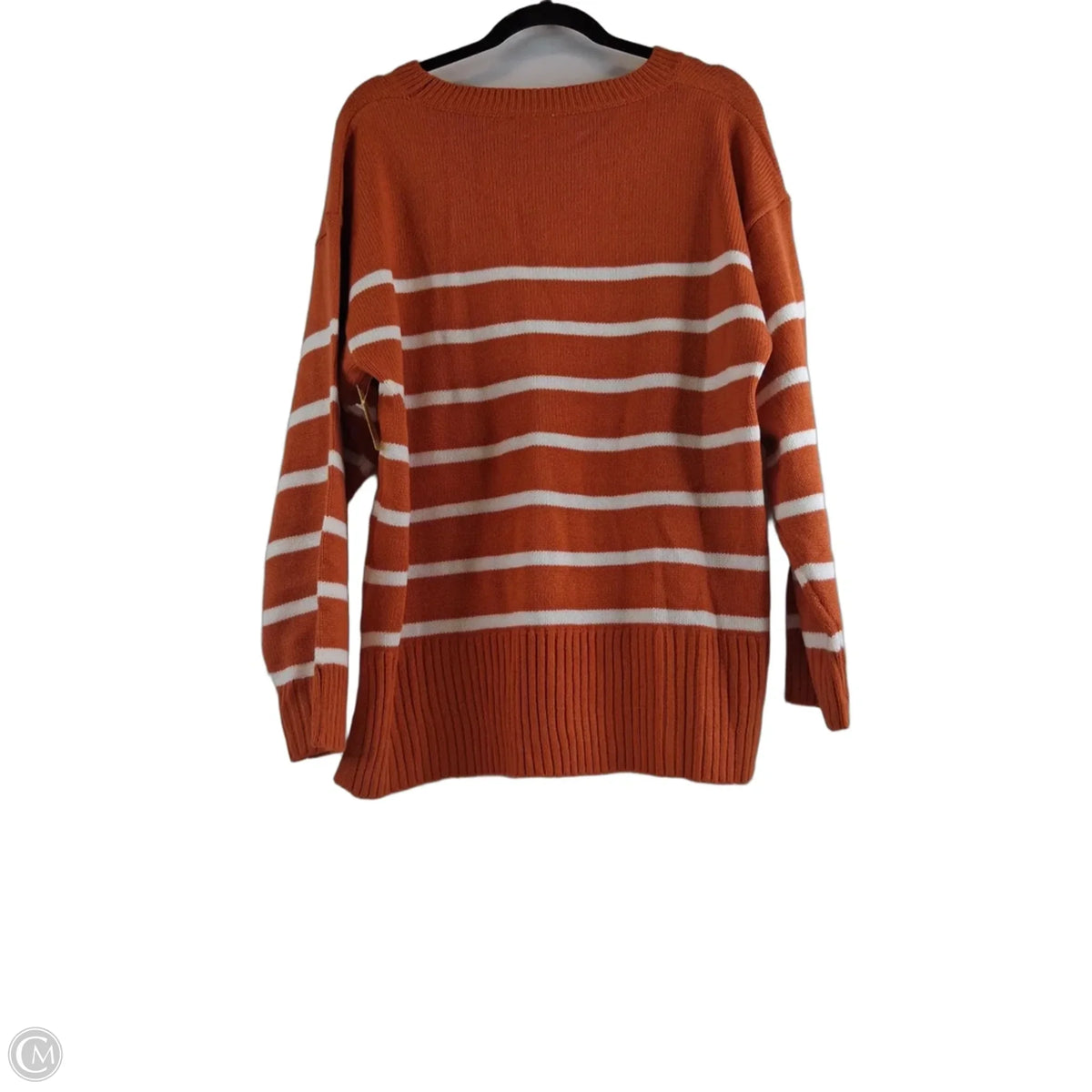 Sweater By Haptics In Orange & White, Size: L