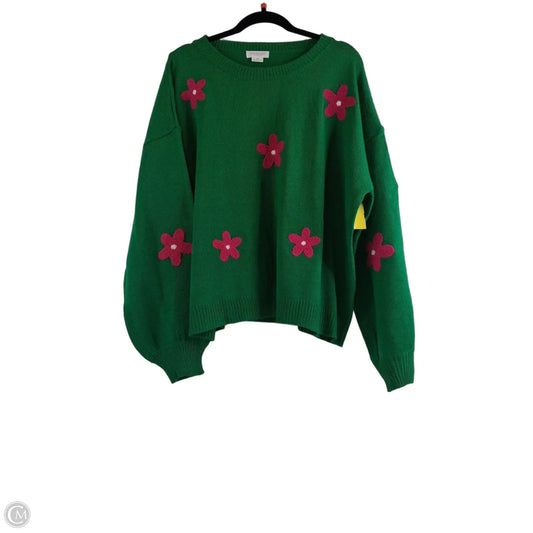 Sweater By Chicsoul In Green & Pink, Size: 1x