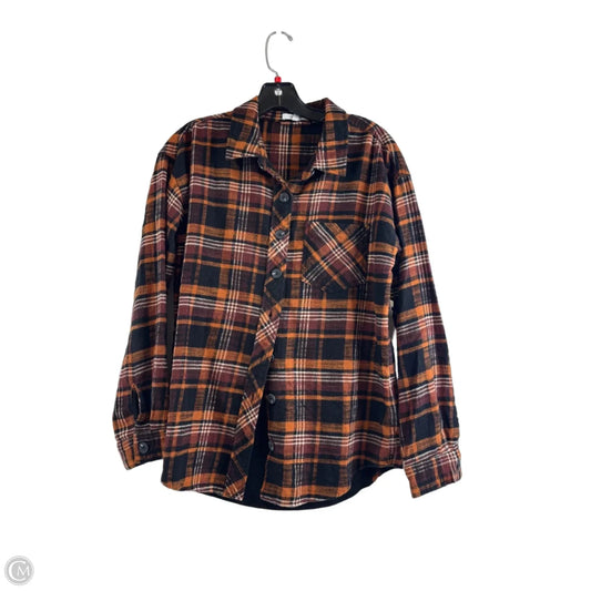Top Long Sleeve By Maurices In Plaid Pattern, Size: S