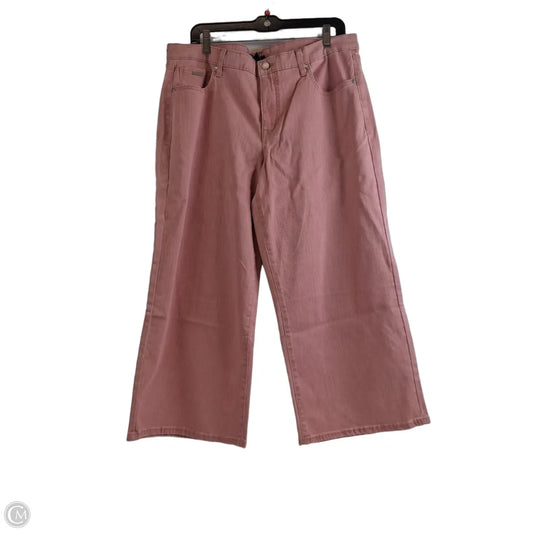 Jeans Wide Leg By Isaac Mizrahi Live Qvc In Pink Denim, Size: 16