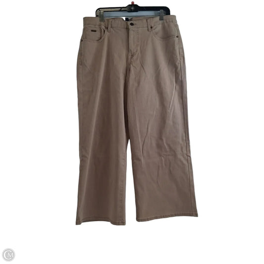 Jeans Wide Leg By Isaac Mizrahi Live Qvc In Tan Denim, Size: 16