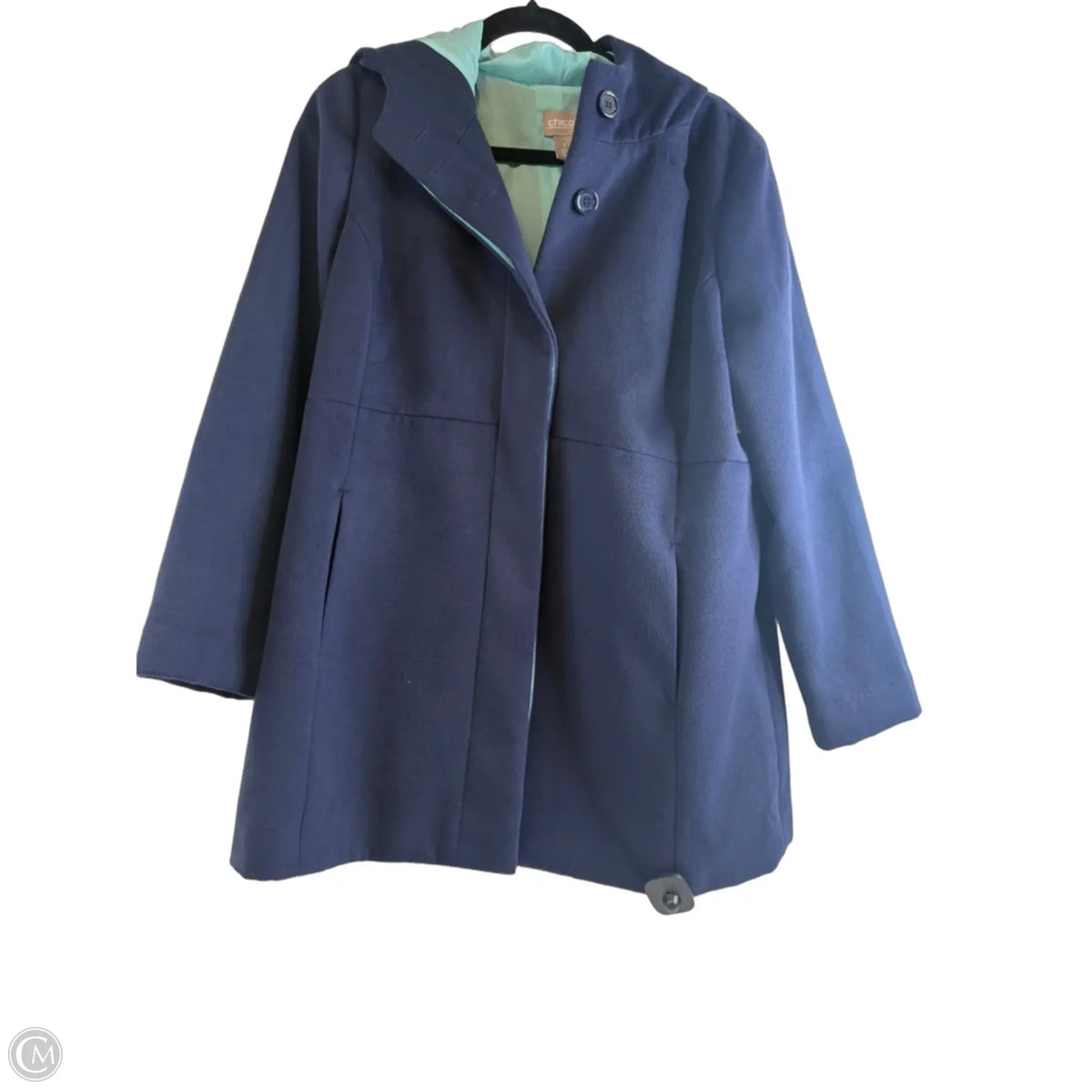 Coat Peacoat By Chicos In Navy, Size: M
