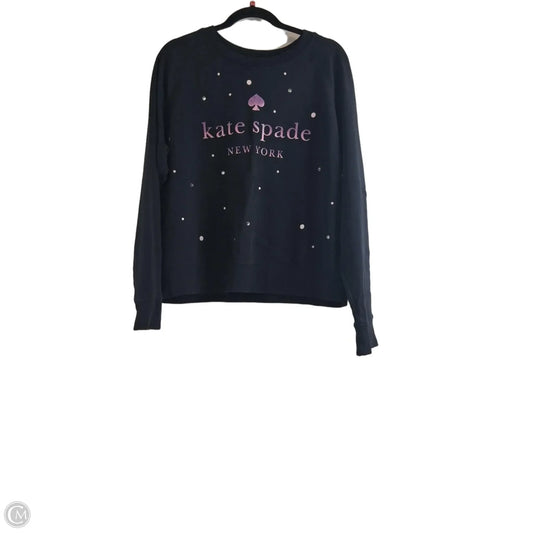 Sweatshirt Designer By Kate Spade In Black & Purple, Size: Xl