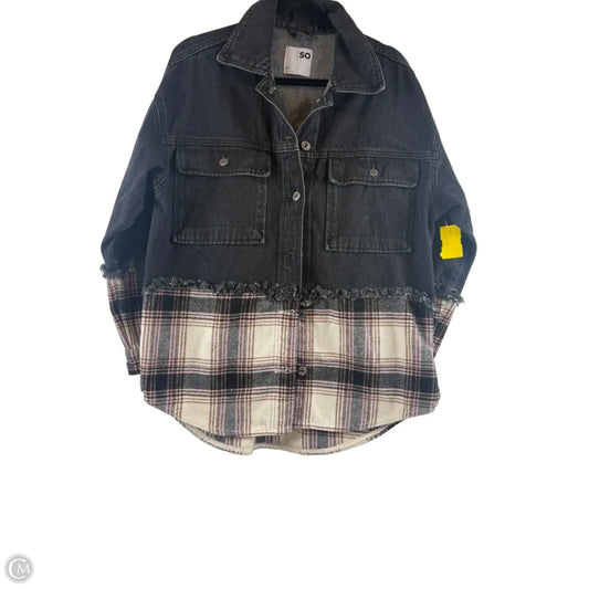 Jacket Denim By So In Black Denim, Size: M