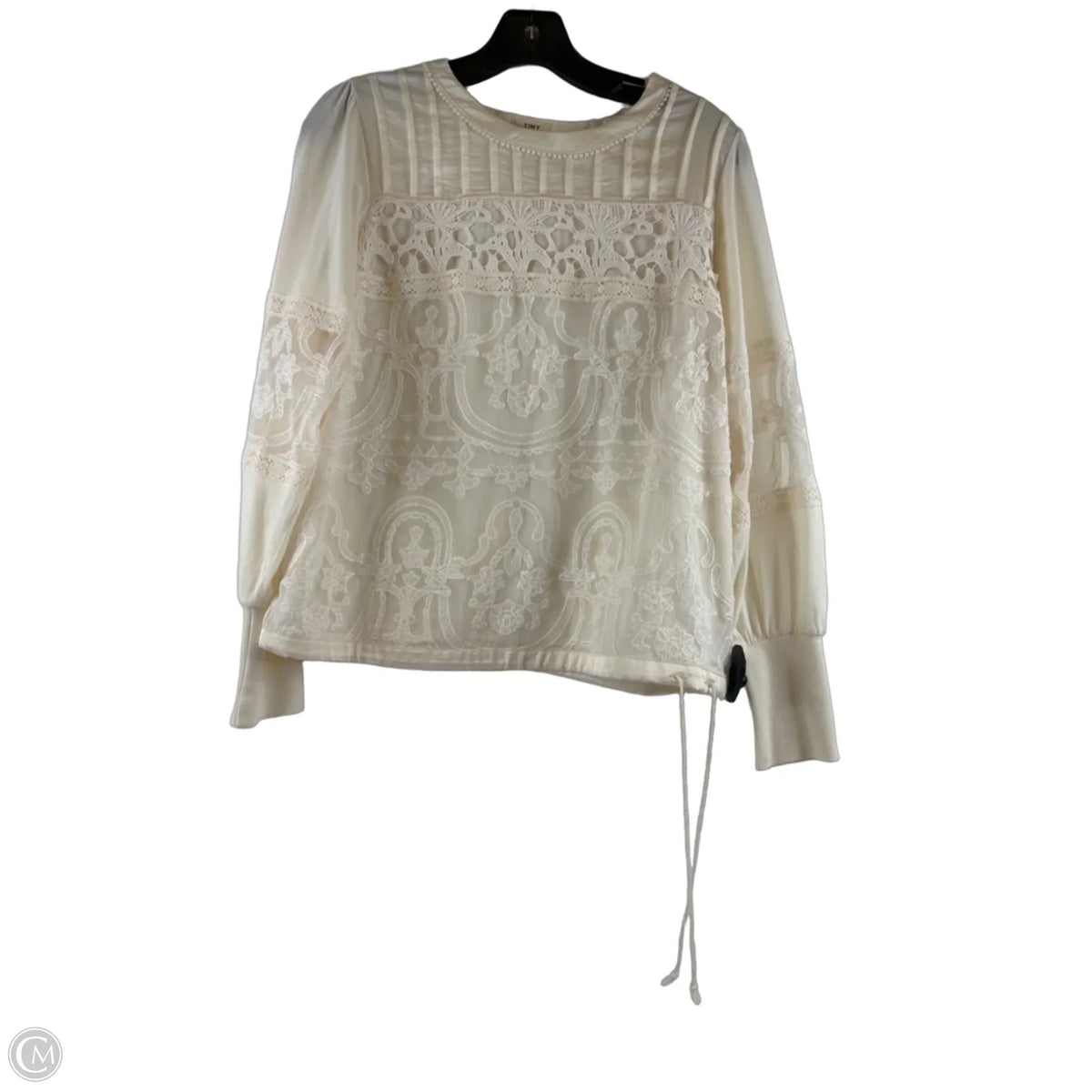 Top Long Sleeve By Tiny In Cream, Size: M