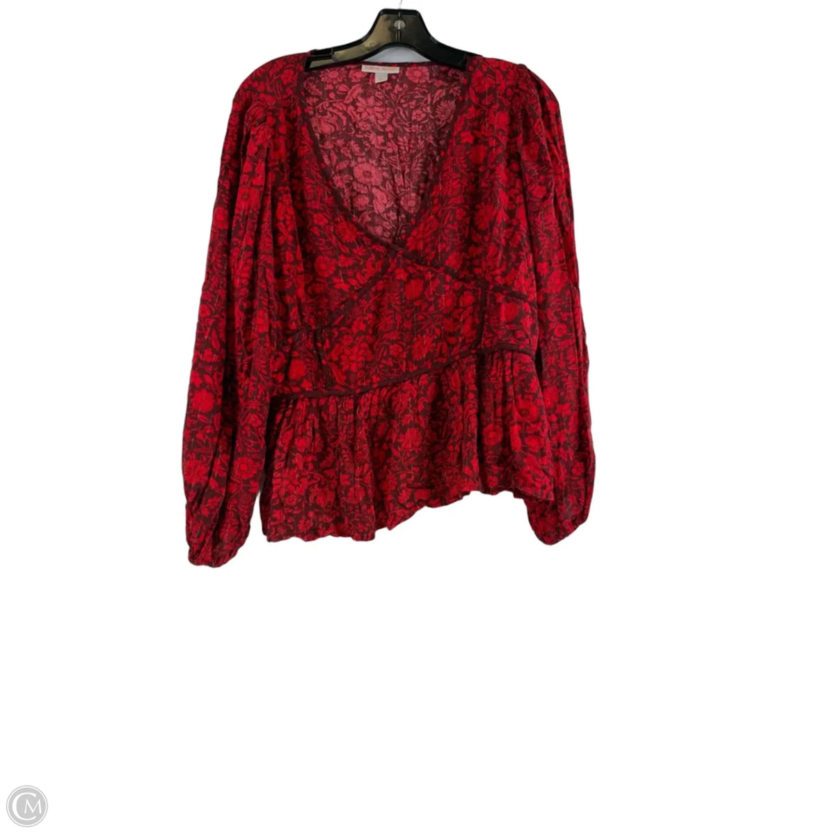 Top 3/4 Sleeve Basic By Knox Rose In Red, Size: Xxl