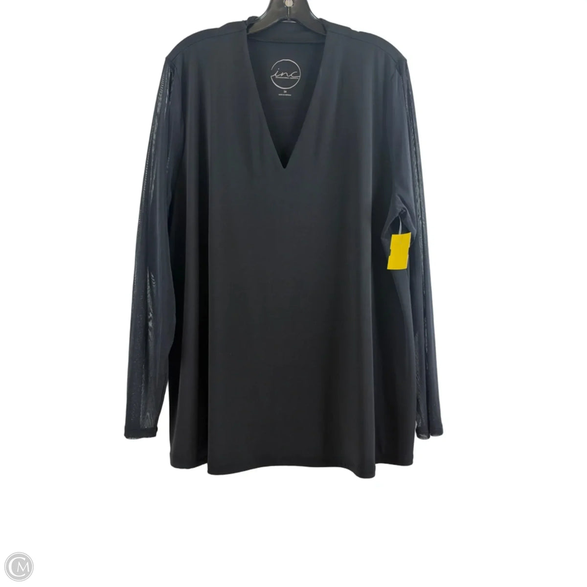 Top Long Sleeve By Inc In Black, Size: 3x