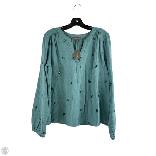 Top Long Sleeve By Style And Company In Green, Size: S