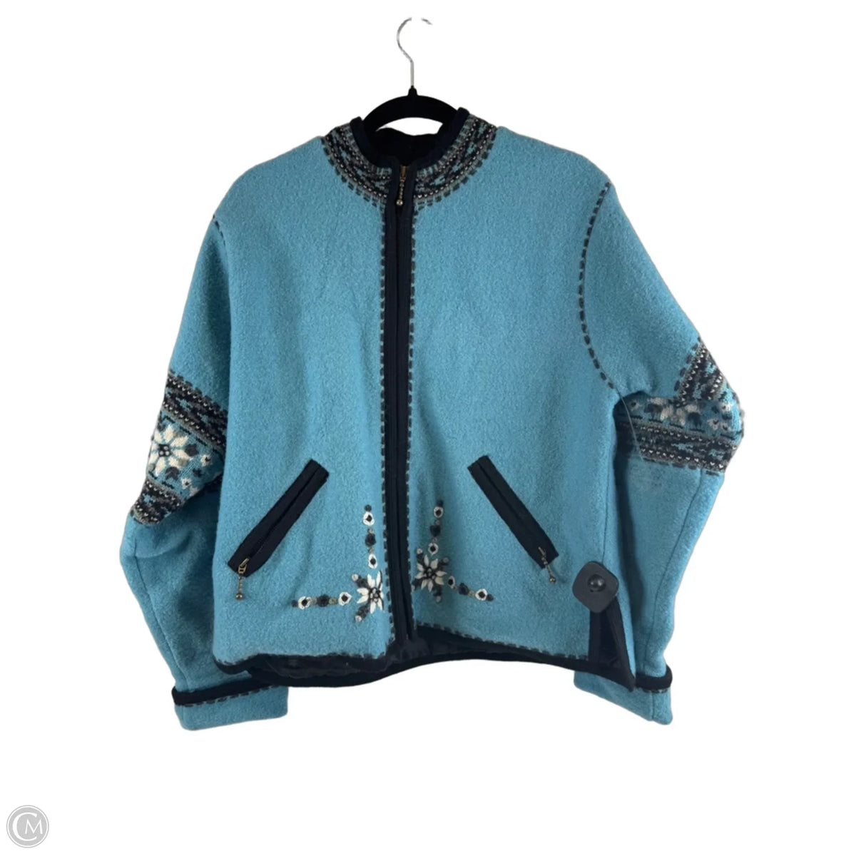 Jacket Other By Icelandic Design In Black & Blue, Size: M