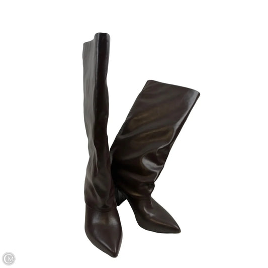Boots Knee Heels By Michael Shannon In Brown, Size: 10