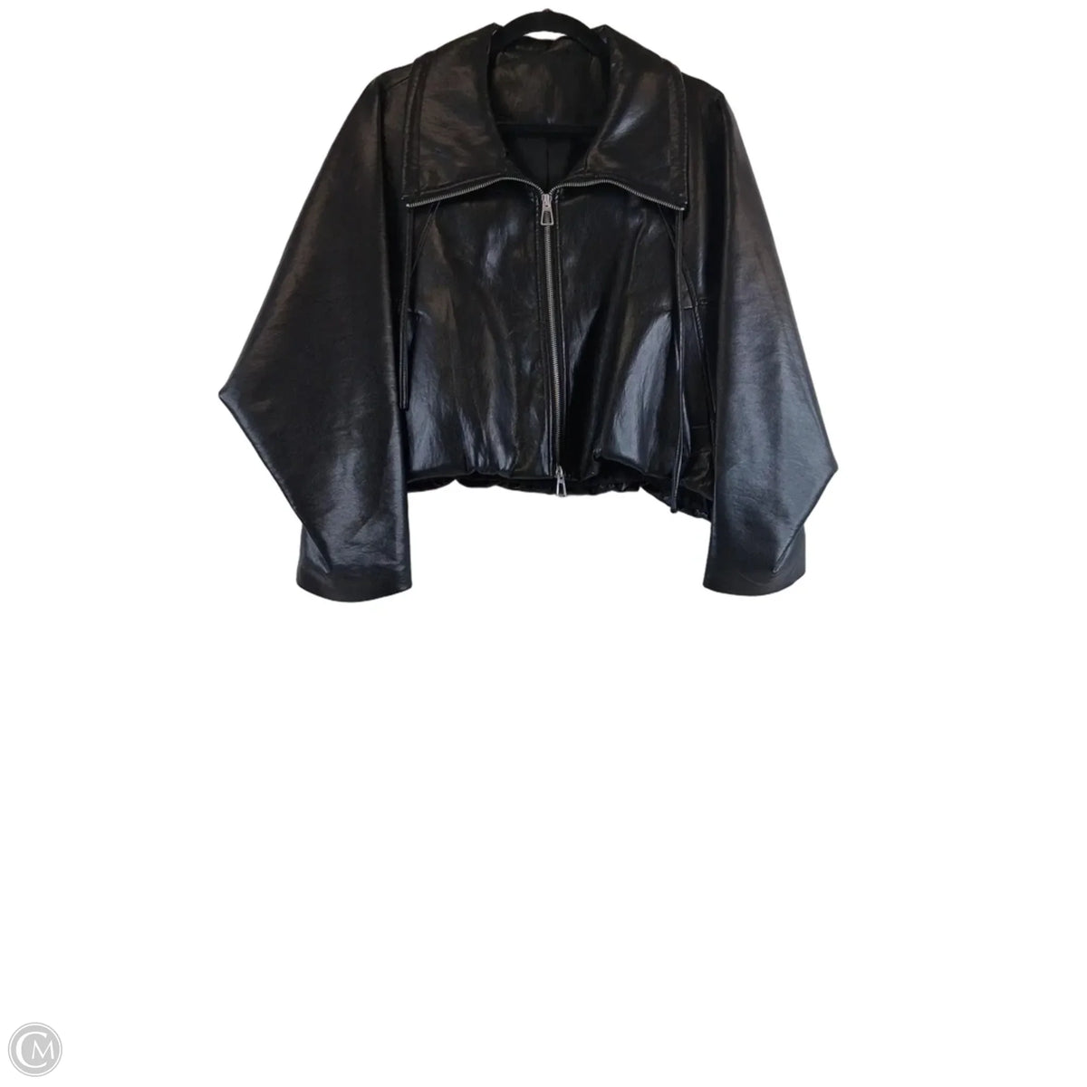 Jacket Moto By Clothes Mentor In Black, Size: S