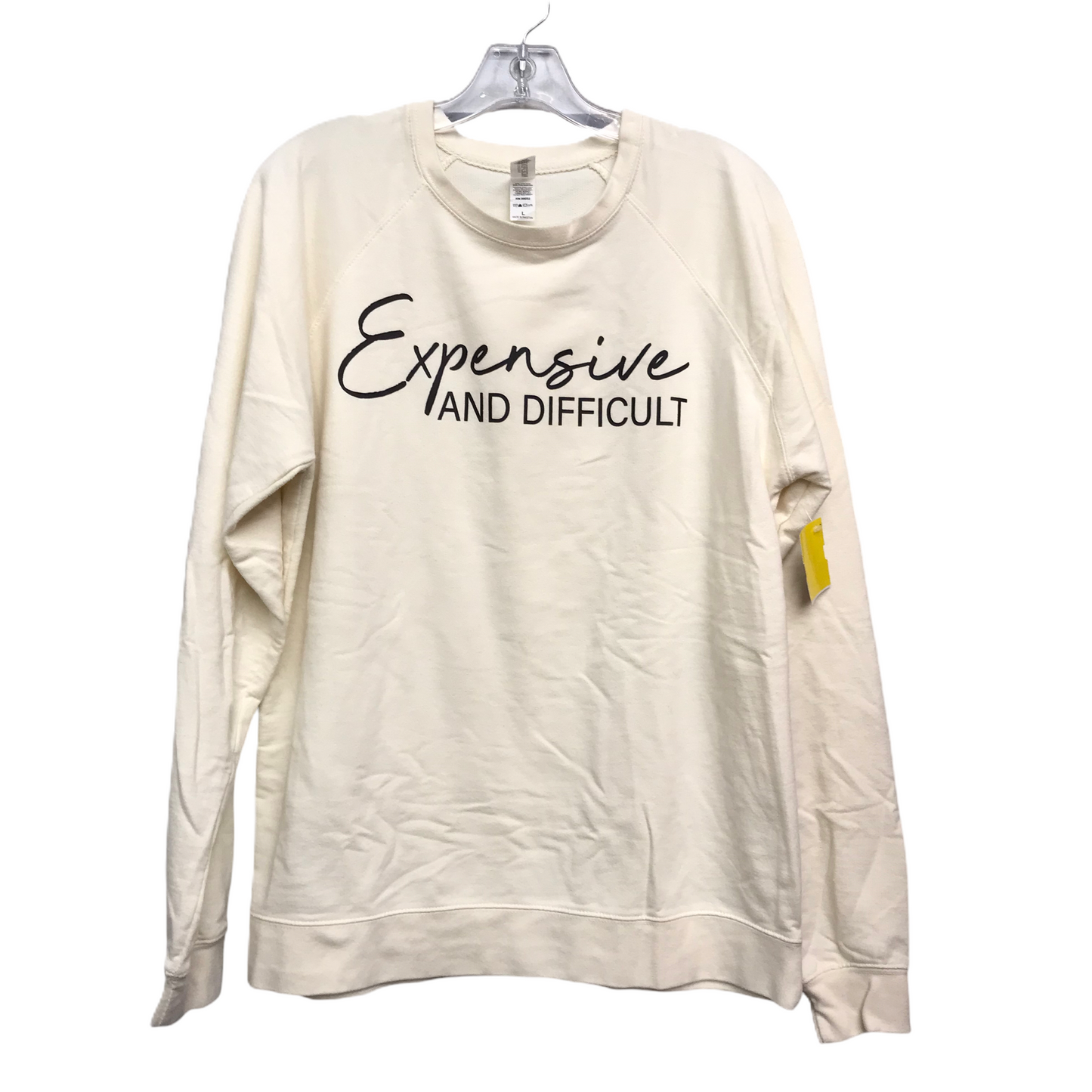 Athletic Top Long Sleeve Crewneck By Independent  In Cream, Size: L