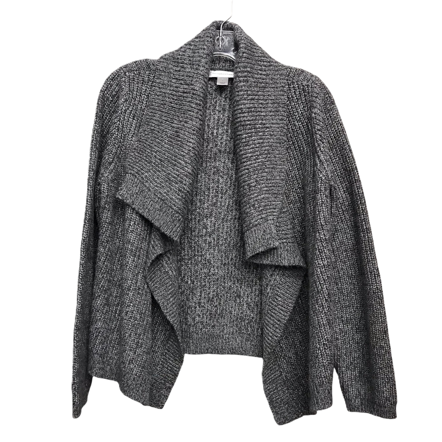 Sweater Cardigan By Christopher And Banks In Silver, Size: L