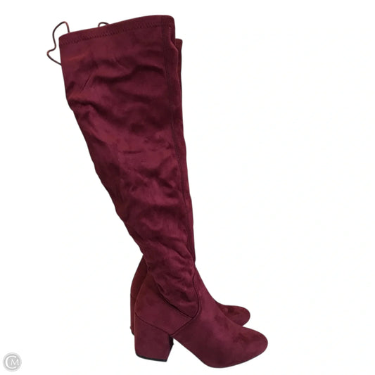 Boots Over-the-knee Heels By Wild Diva In Red, Size: 6.5