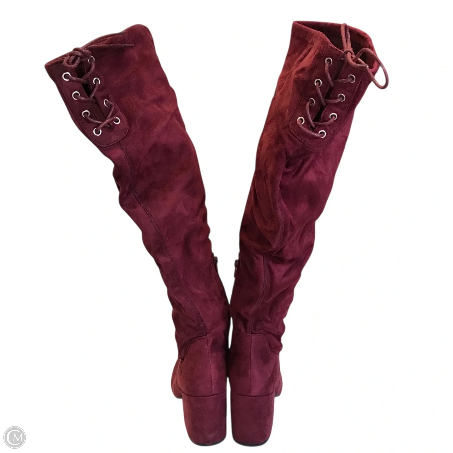 Boots Over-the-knee Heels By Wild Diva In Red, Size: 6.5