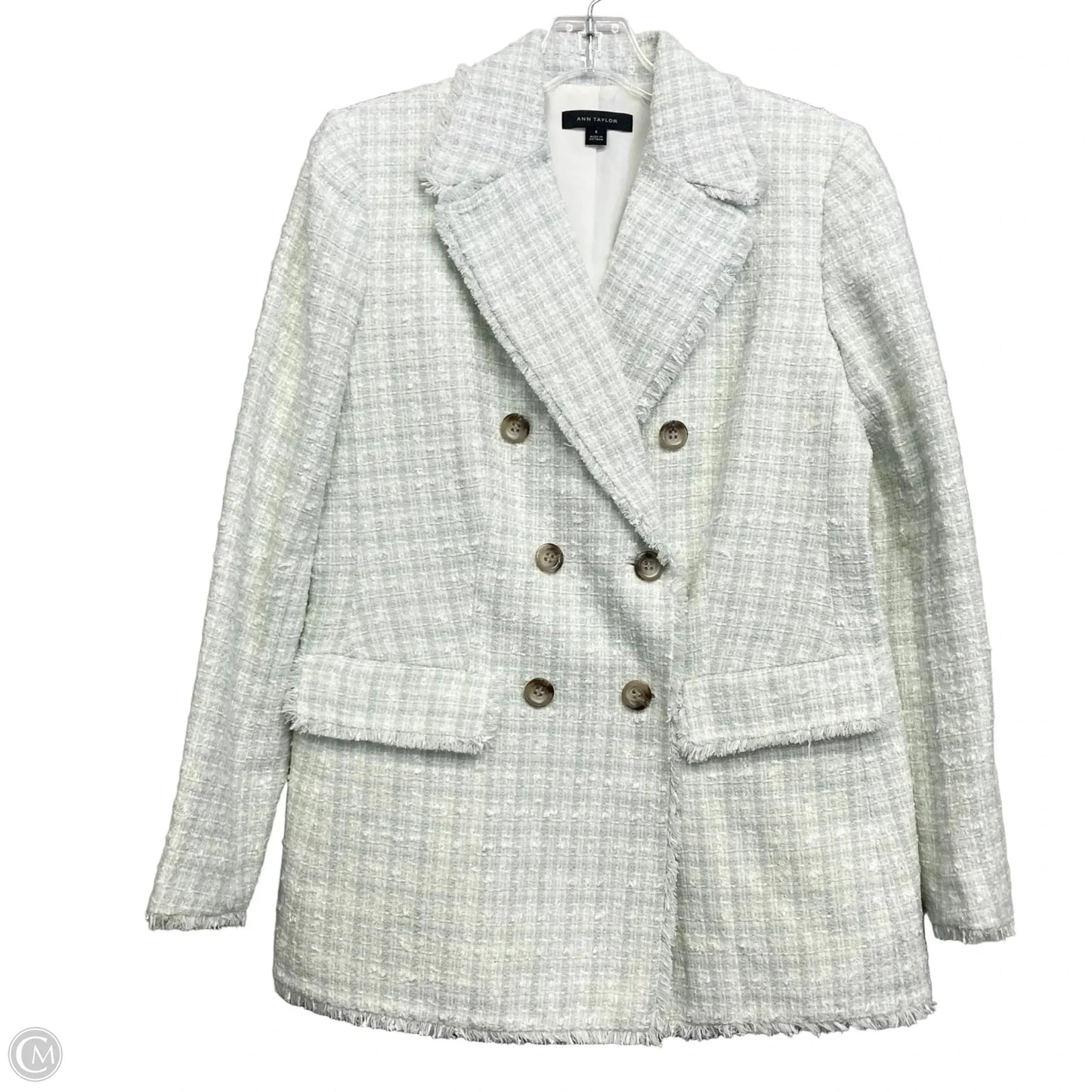 Blazer By Ann Taylor In Green & White, Size: M