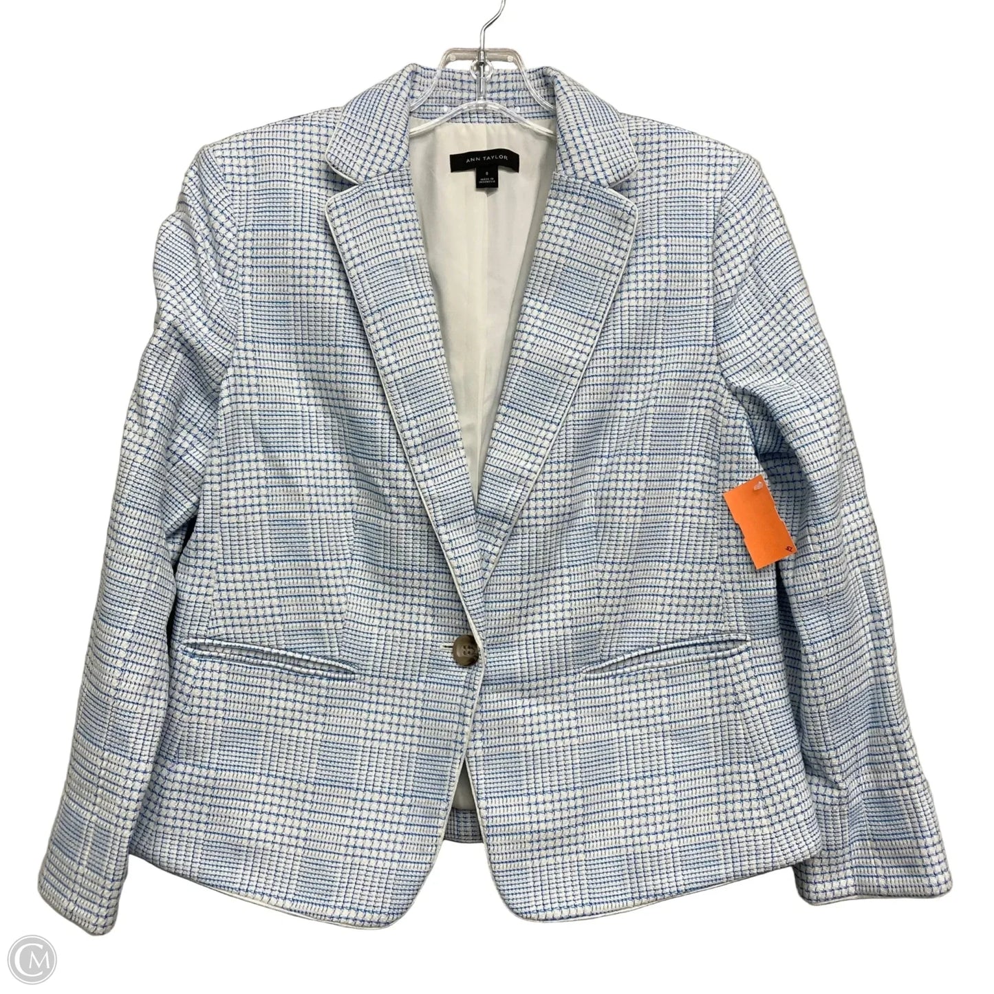 Blazer By Ann Taylor In Blue & White, Size: M