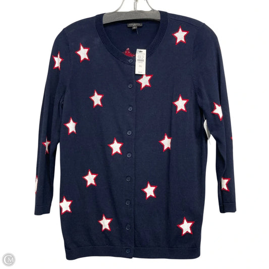 Sweater Cardigan By Talbots In Blue Red & White, Size: Sp