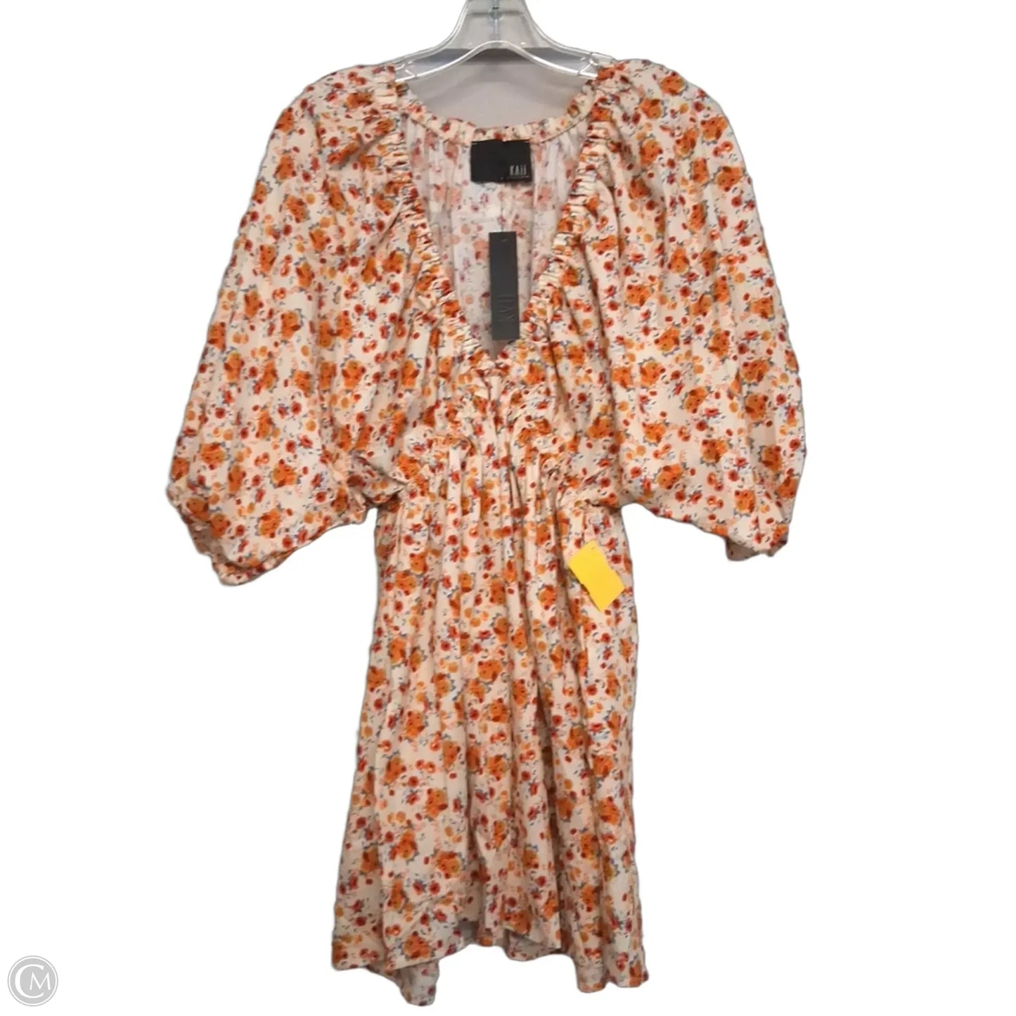 Dress Casual Short By Kaii In Cream & Orange, Size: M